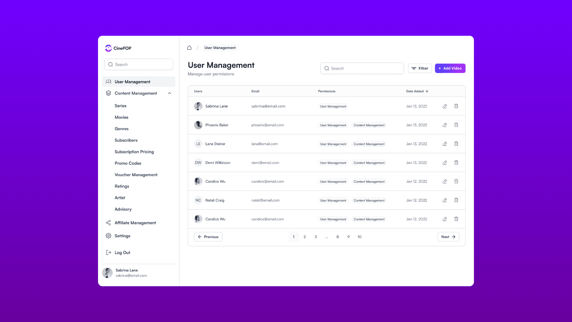 CinePop: A CRM for a streaming service