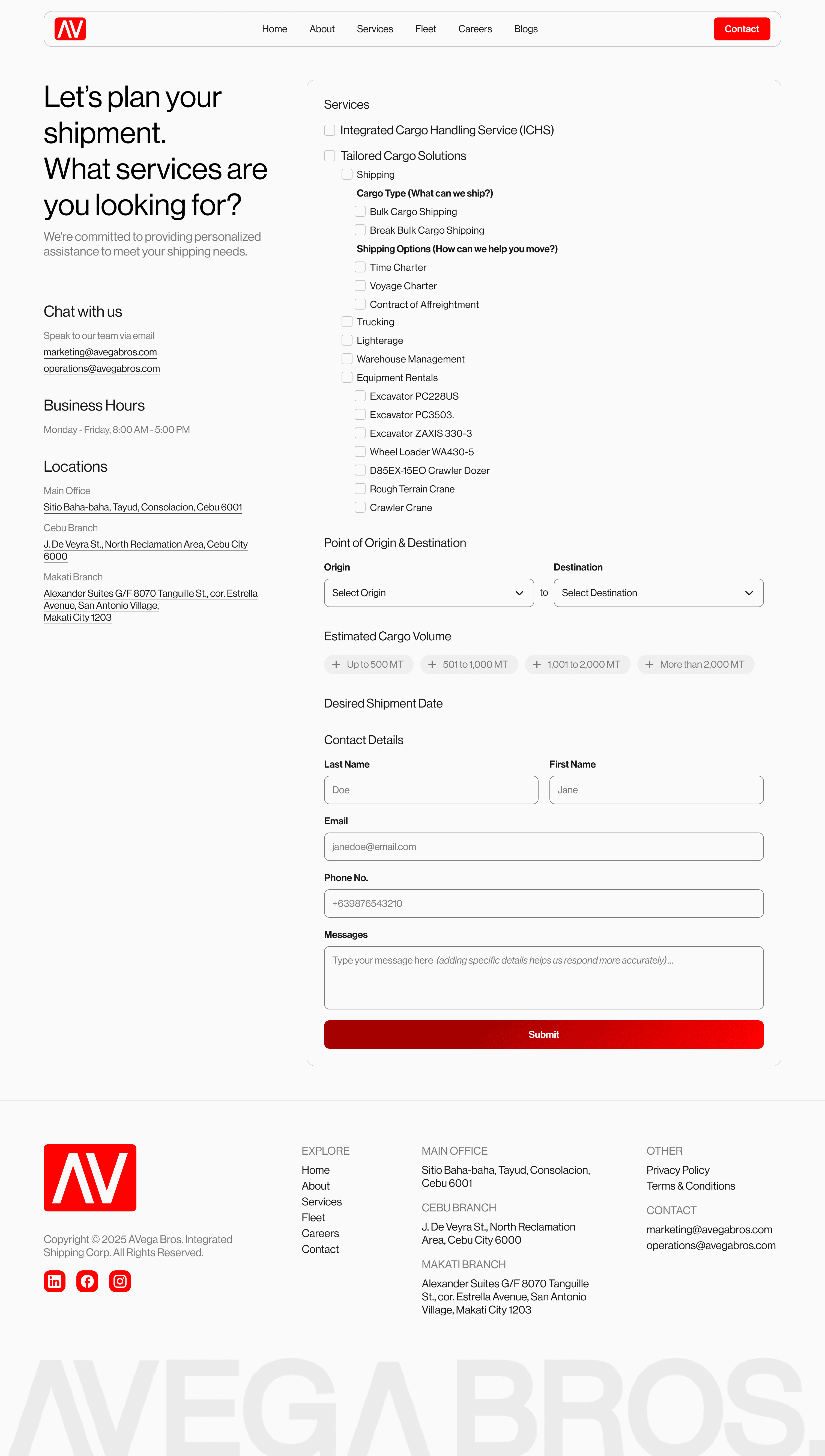 Contact form final design