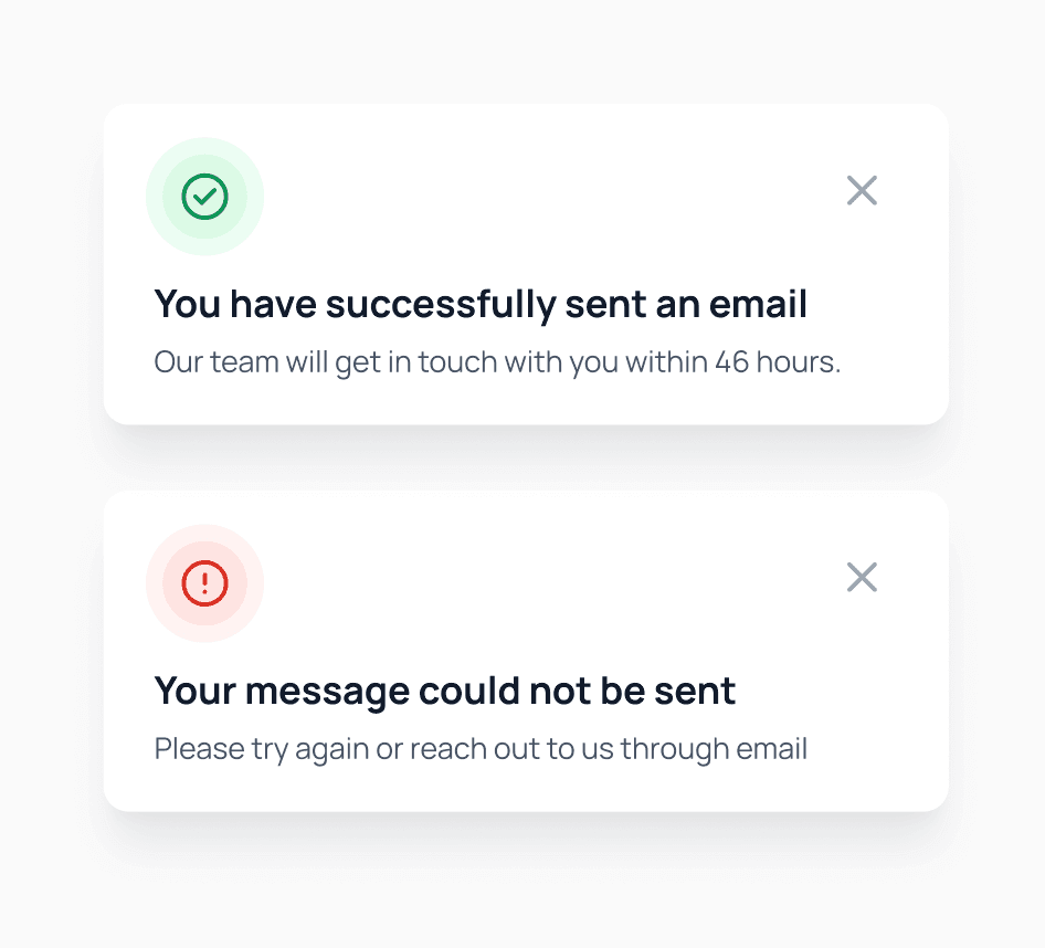 Form error and success states