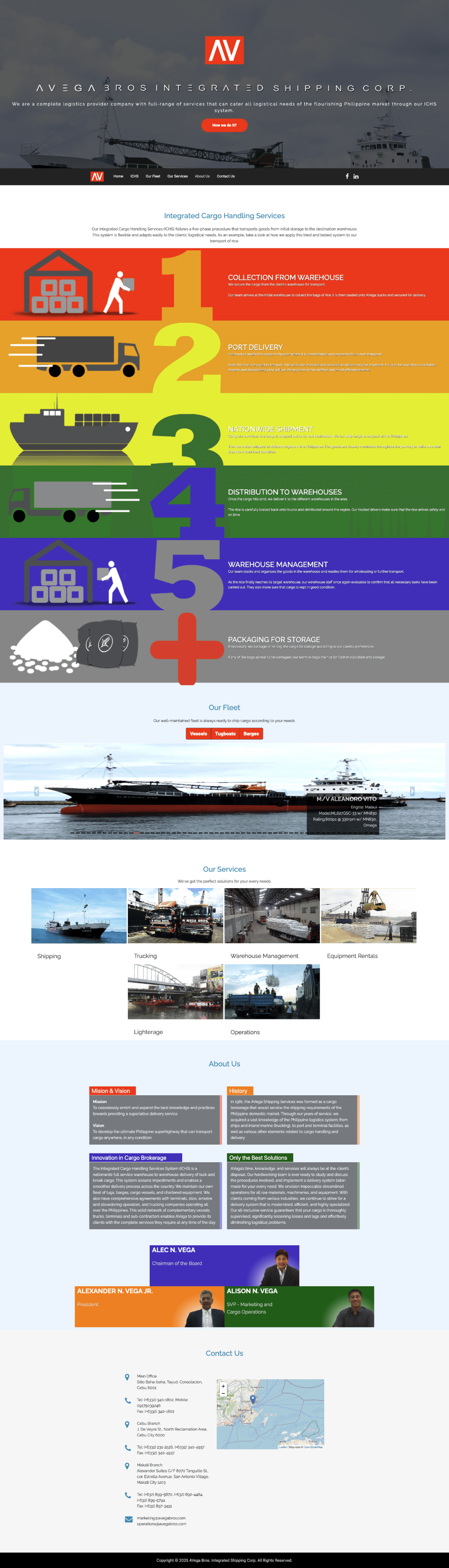 Old site single-page layout