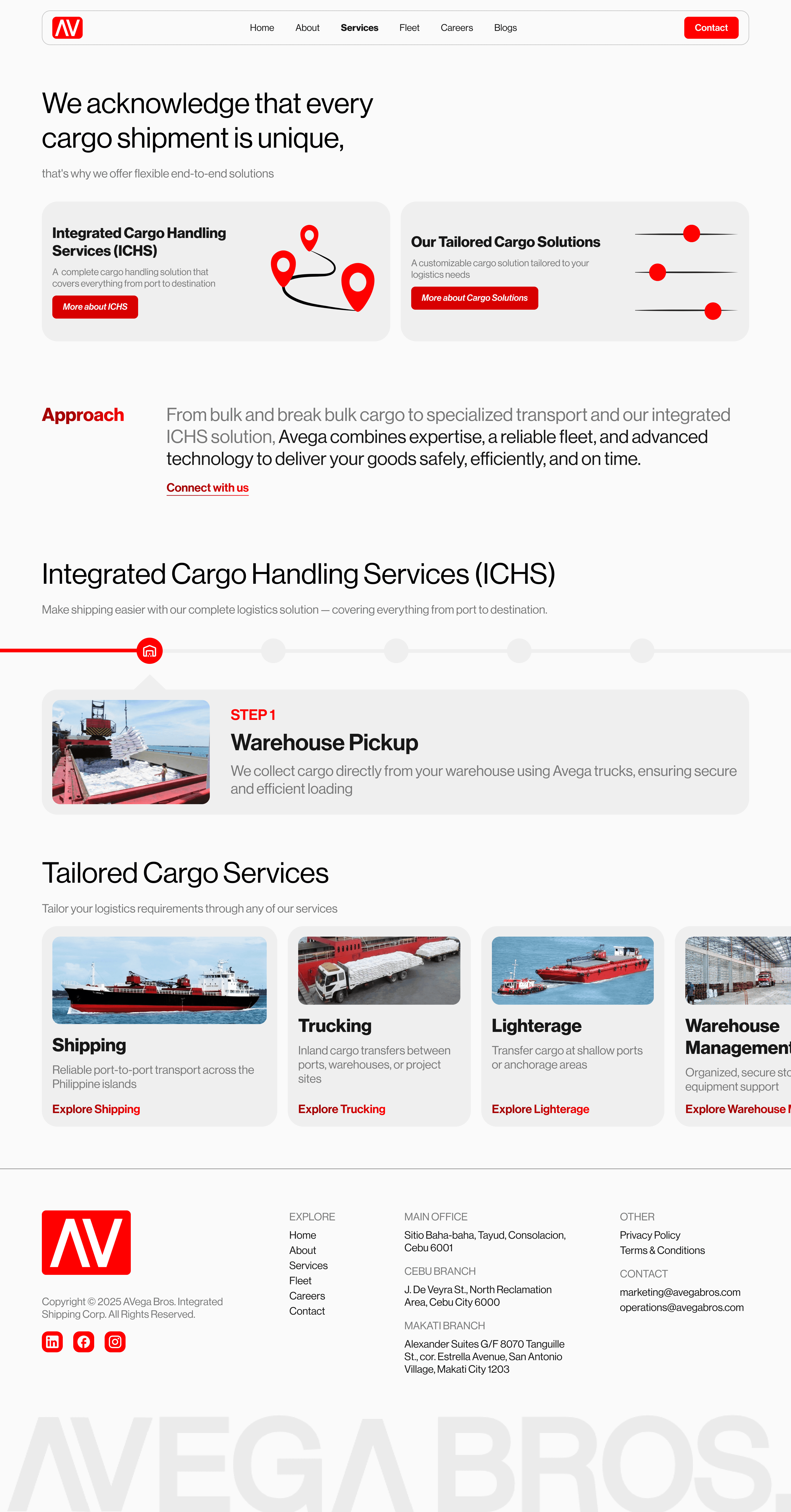 Services page final design