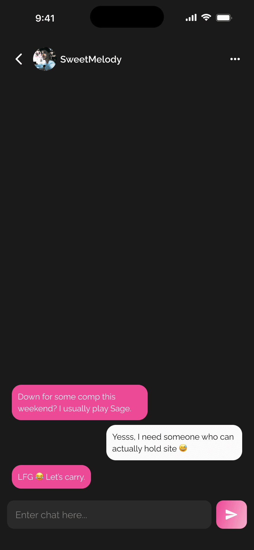 Sample chat view