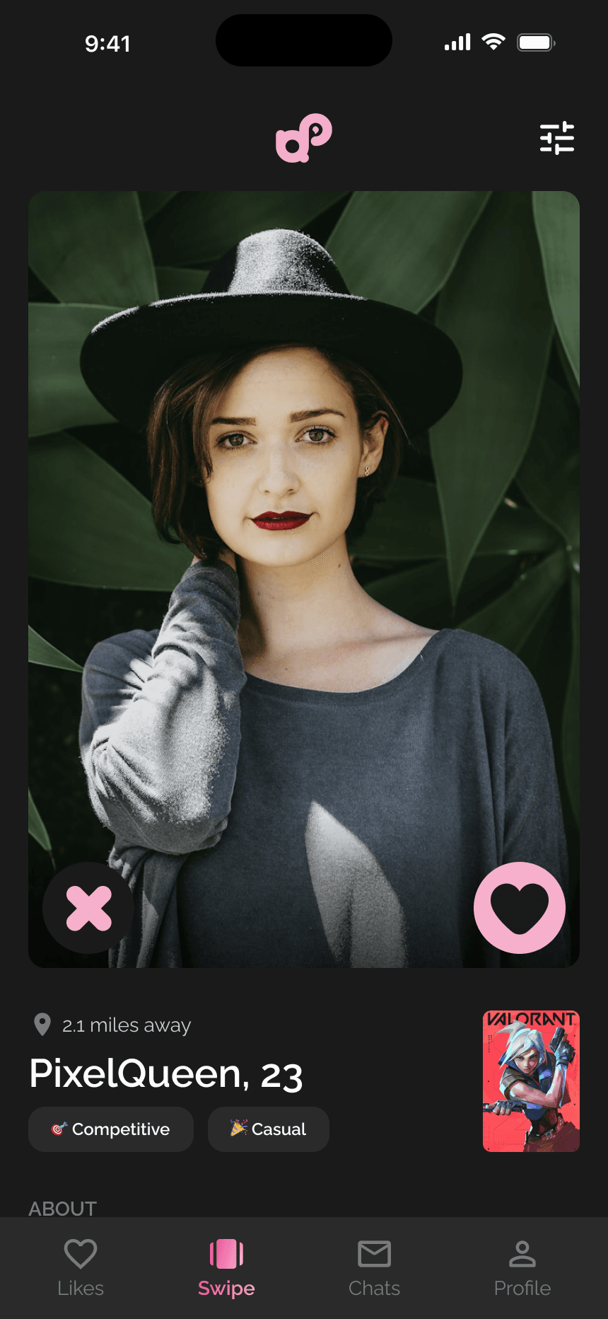 Swipe screen view
